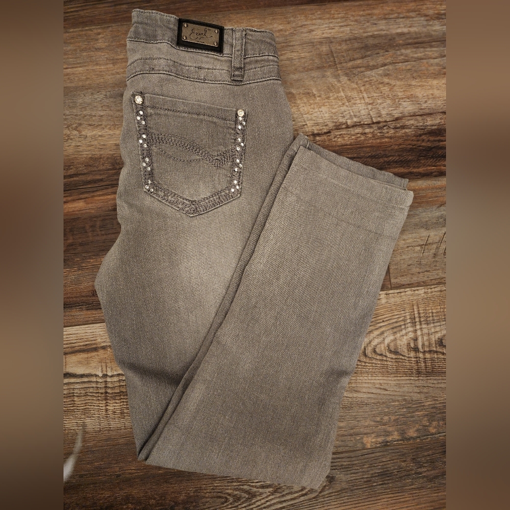 Earl jeans, grey with embellished pockets, size 2 - Picture 6 of 7